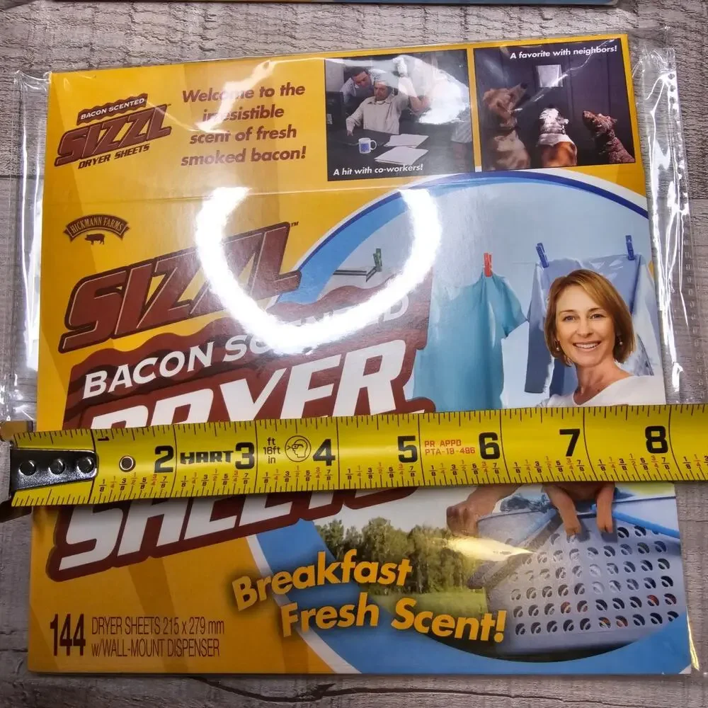 Prank Gift Wrap Box Hickmann Farms Sizzl Bacon Scented Dryer Sheets Set of Two